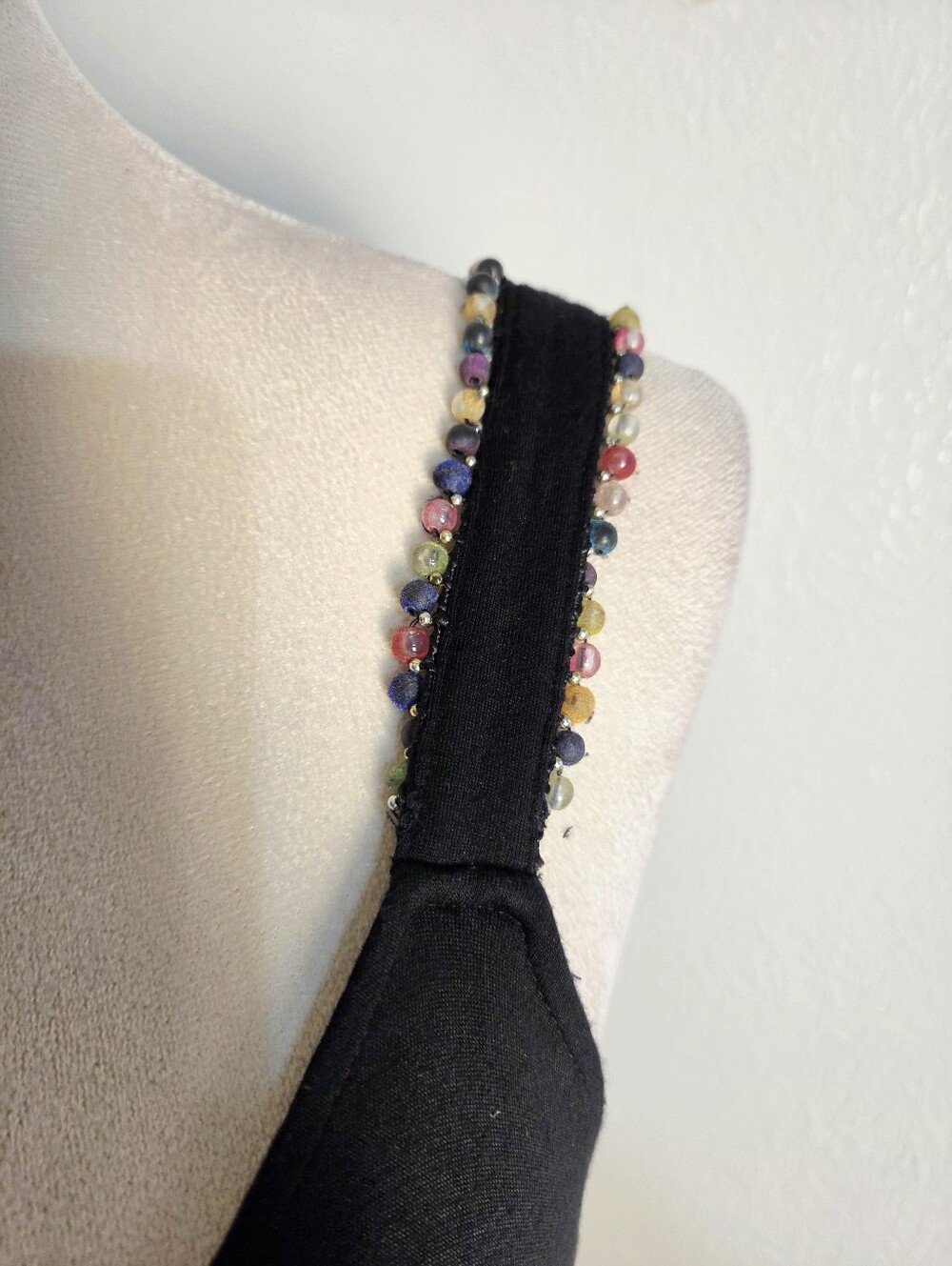 Spencer Jeremy Black Beaded Strap Swing Dress Size Large - Picture 6 of 10